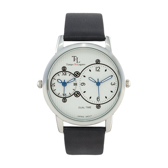 Dual Time S - (White/Black) - Tempo Di Lugano Watches