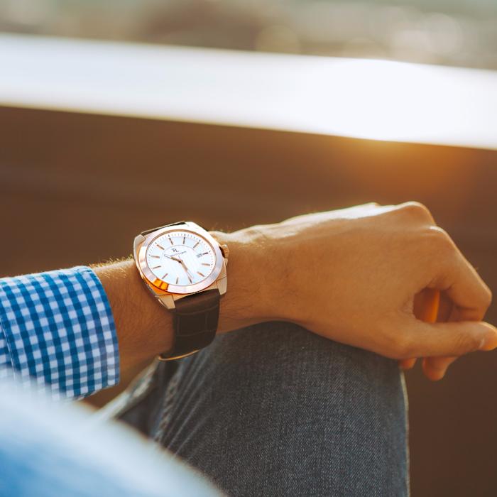 Lugano Prestigio - (Dark Brown/Rose Gold) - Tempo Di Lugano Watches