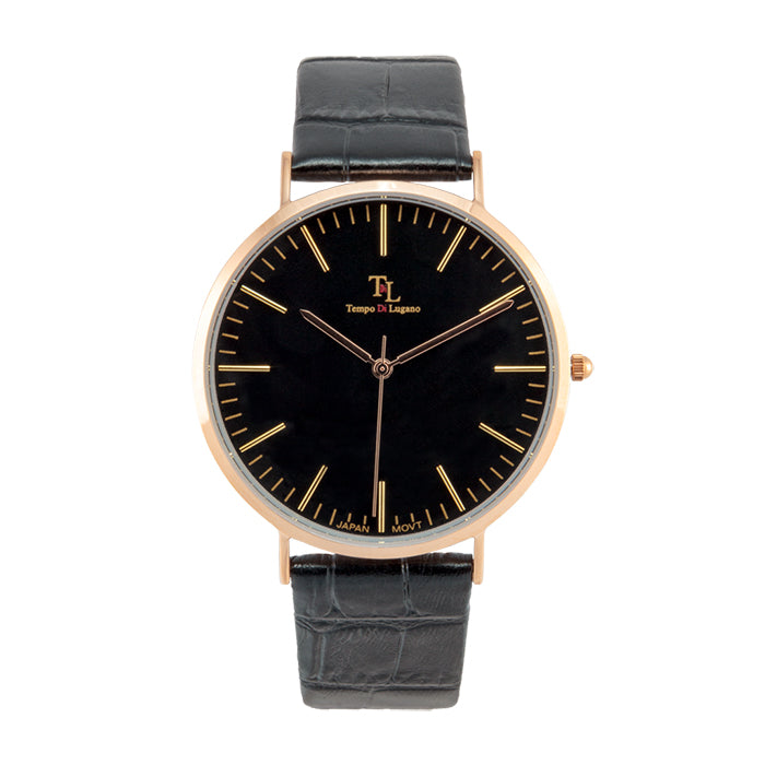 Lugano Classic - (Black/Rose Gold) - Tempo Di Lugano Watches