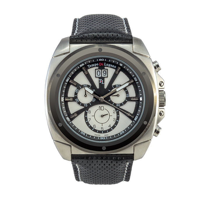 Lugano Sport X - Chrono (Black/White) - Tempo Di Lugano Watches