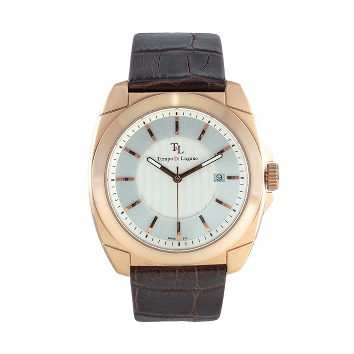 Lugano Prestigio - (Dark Brown/Rose Gold) - Tempo Di Lugano Watches