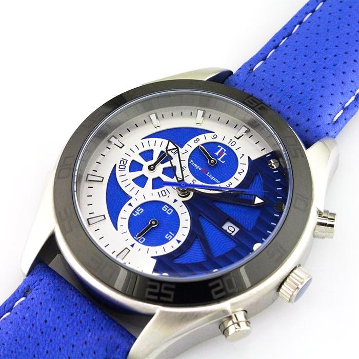 Lugano Sport - Chrono (Electric Blue/Silver) - Tempo Di Lugano Watches
